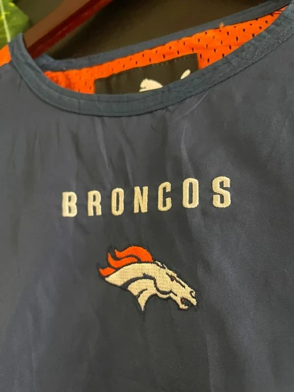 Puma Denver Broncos Windbreaker Vintage 2000s Navy Blue Orange Streetwear NFL Pu – photo 4